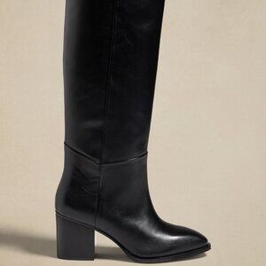 Banana Republic Leather Tall Shaft Boot Black Size 9